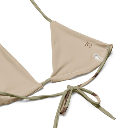 Three-Color Desert Camo String Bikini Set _ Concealing Coloration