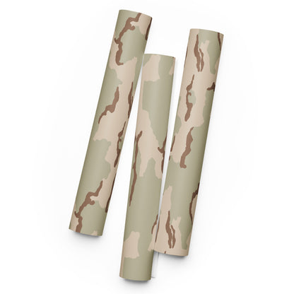 Three-Color Desert Camo Wrapping Paper Sheets _ Concealing Coloration