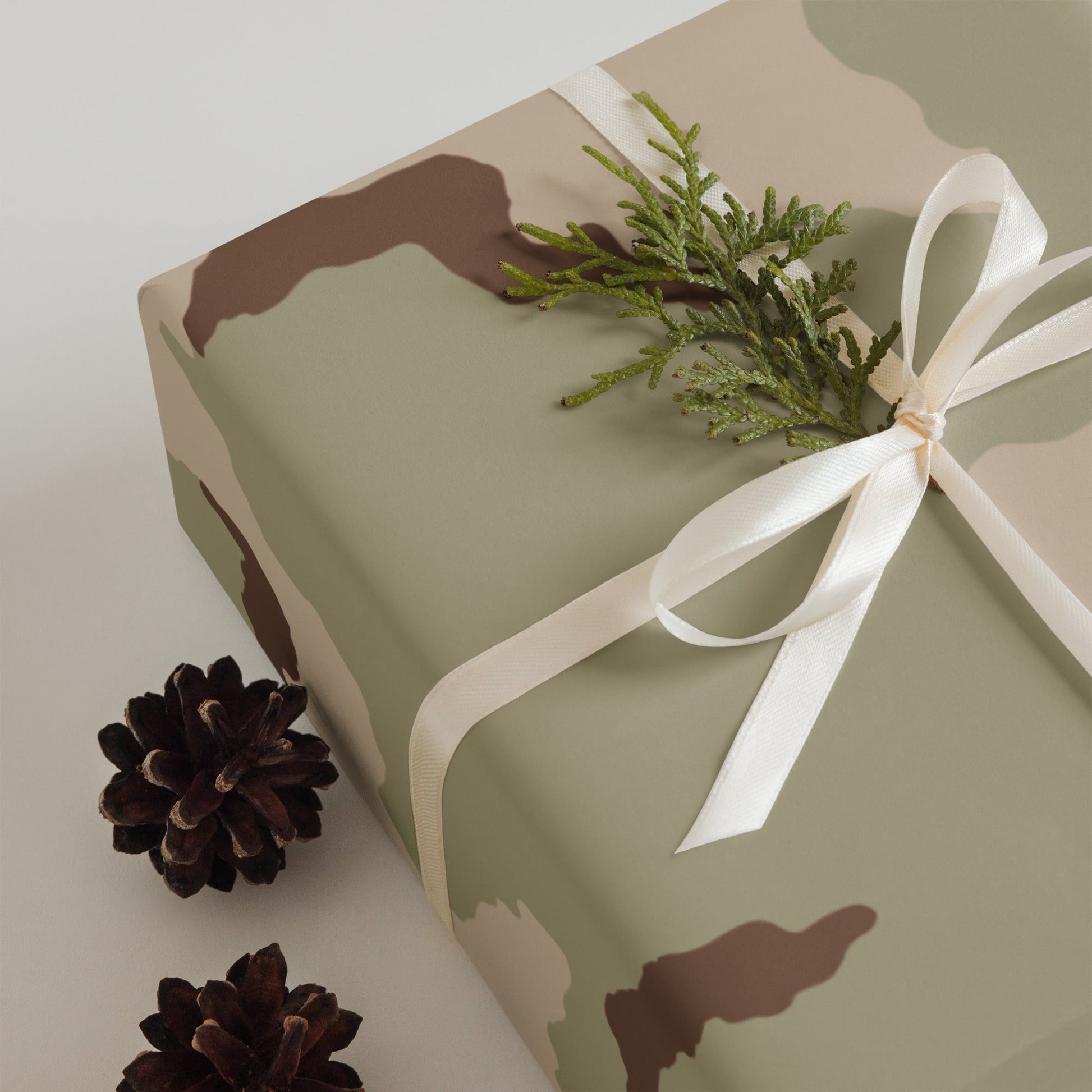 Three-Color Desert Camo Wrapping Paper Sheets _ Concealing Coloration