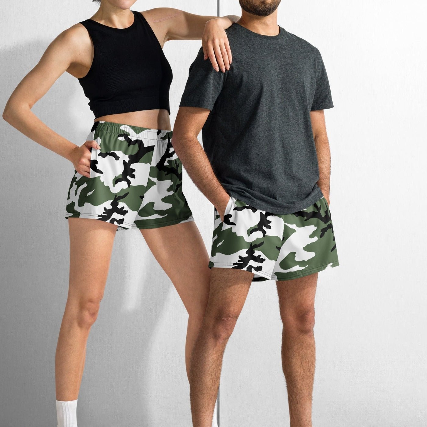 Three-Color Snow Camo 2.5″ inseam Tech Shorts _ Concealing Coloration.
