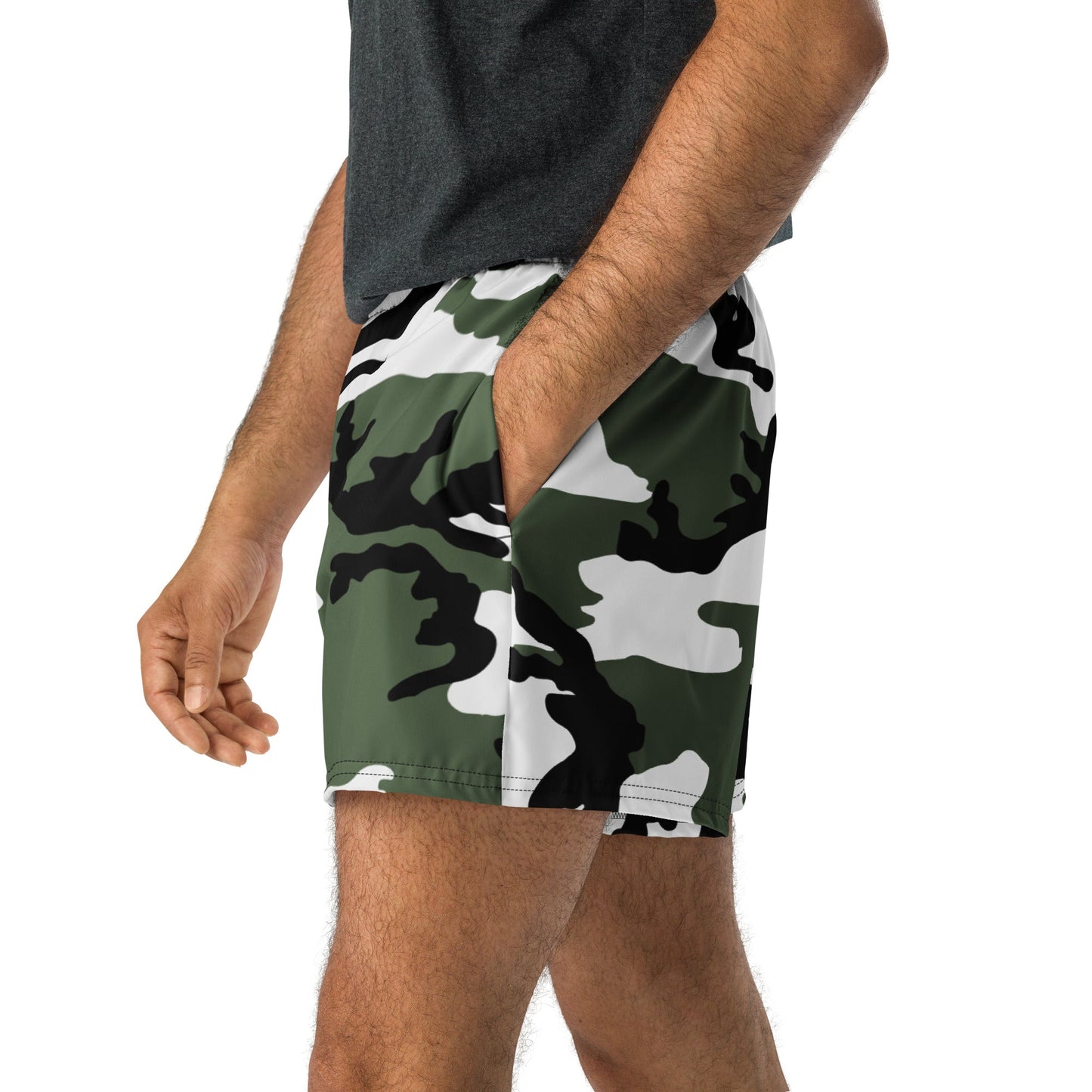 Three-Color Snow Camo 2.5″ inseam Tech Shorts _ Concealing Coloration.