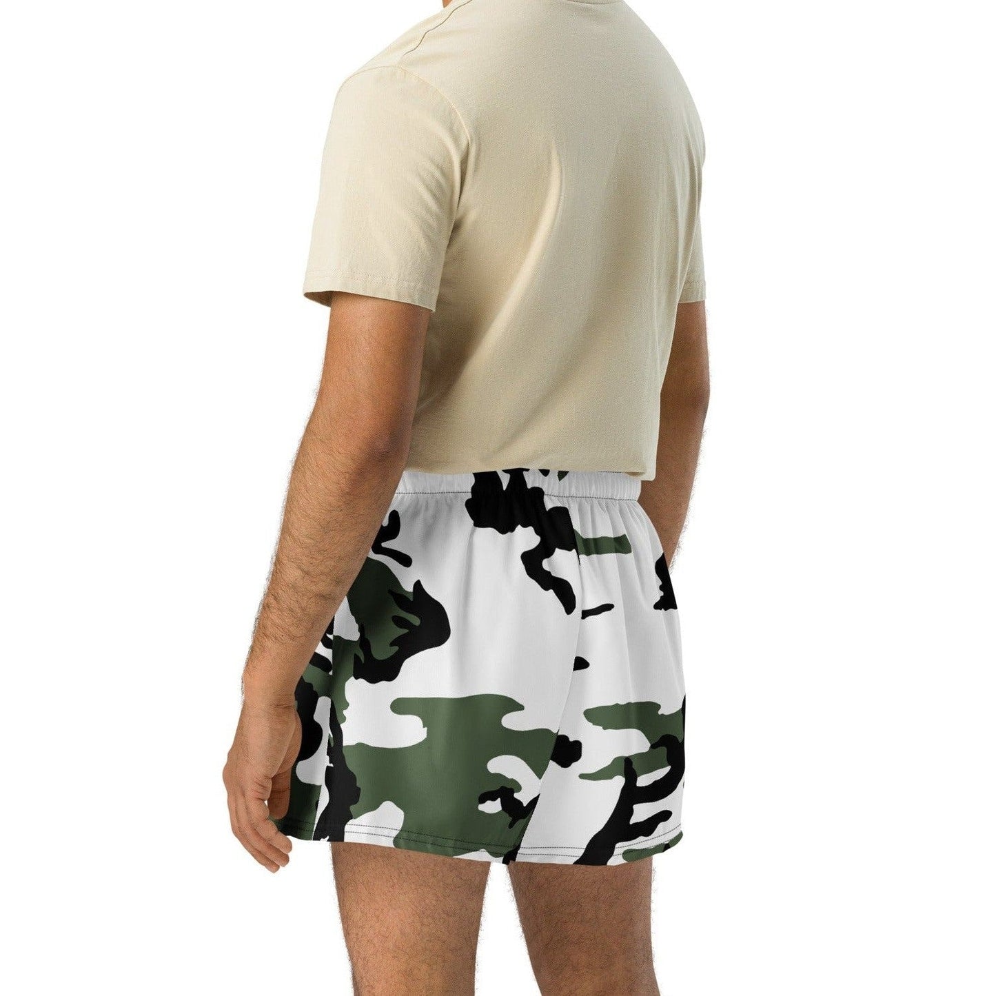 Three-Color Snow Camo 2.5″ inseam Tech Shorts _ Concealing Coloration.