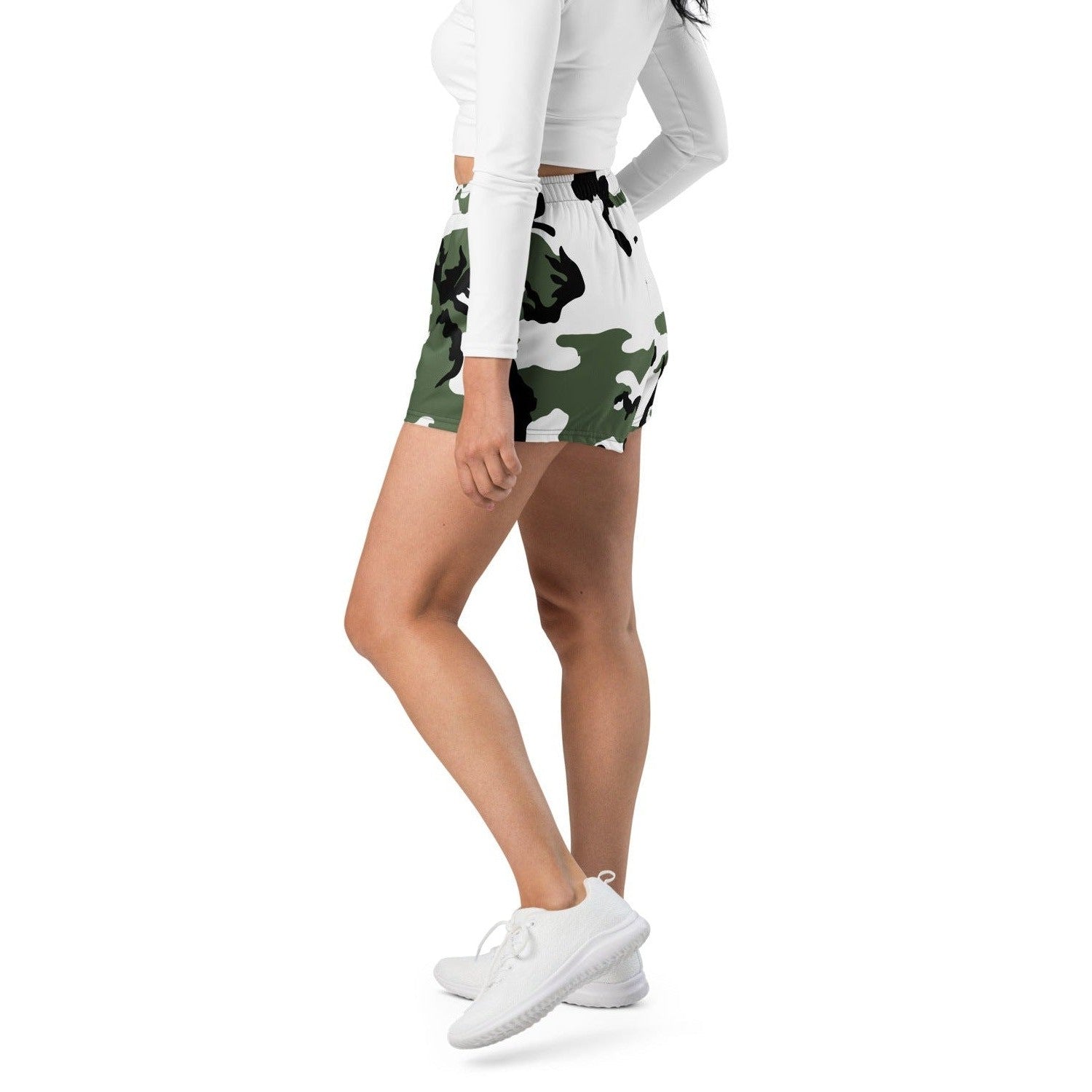 Three-Color Snow Camo 2.5″ inseam Tech Shorts _ Concealing Coloration.