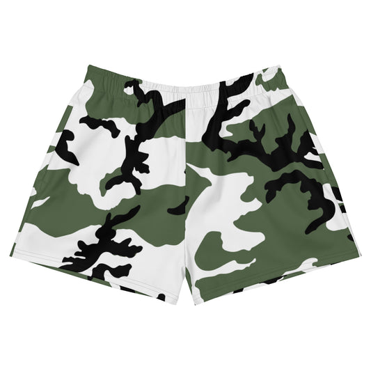 Three-Color Snow Camo 2.5″ inseam Tech Shorts _ Concealing Coloration.