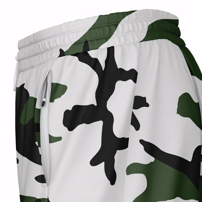 Three-Color Snow Camo Lined Shorts 7" _ Concealing Coloration
