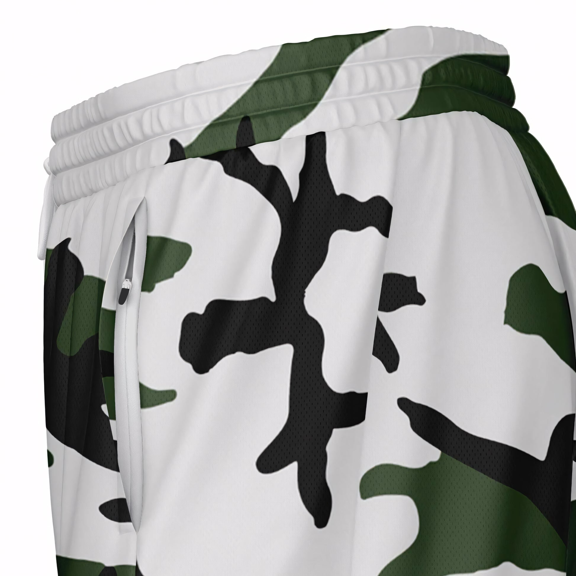 Three-Color Snow Camo Lined Shorts 7"