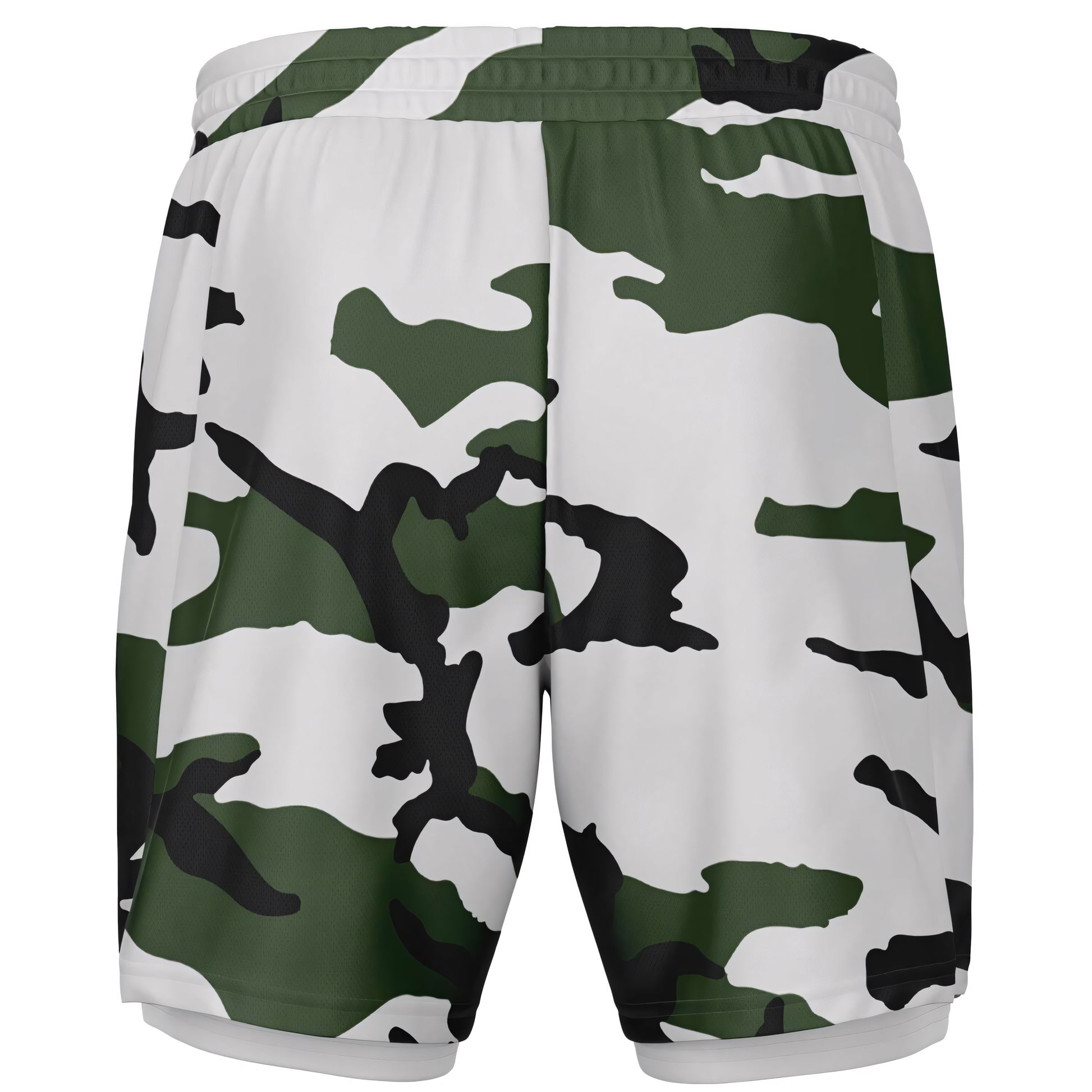 Three-Color Snow Camo Lined Shorts 7"