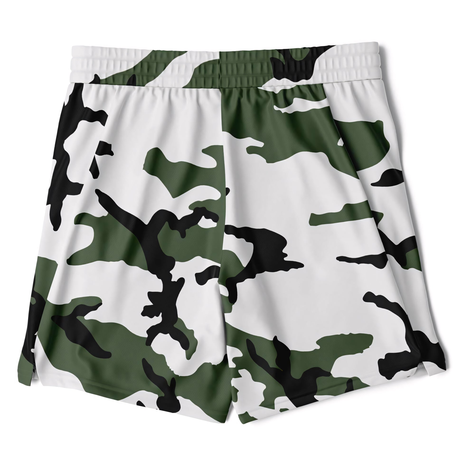 Three-Color Snow Camo Lined Shorts 7"