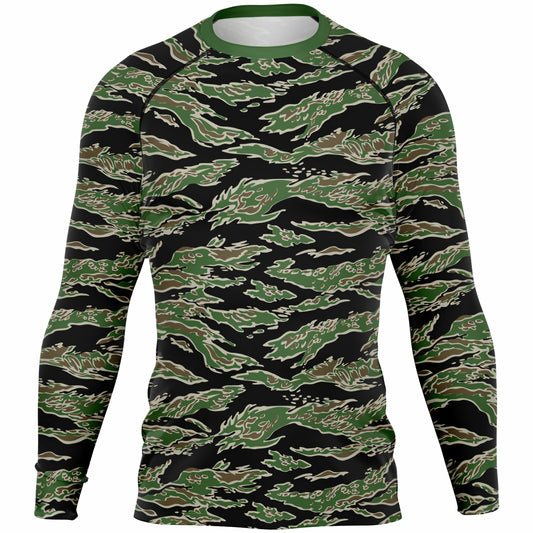 Tiger Stripe LLS Camo Men's Long-sleeve Base Layer - Tiger Stripe Camo Rash Guard