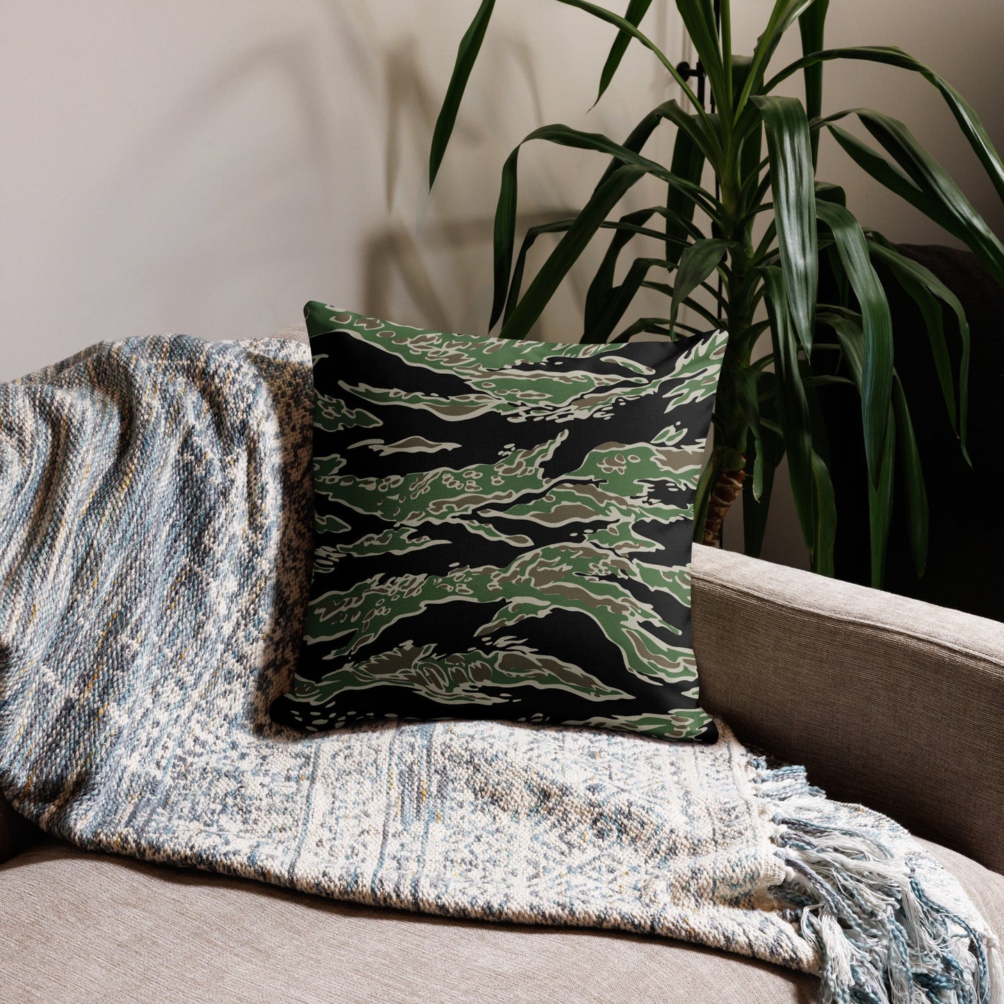 Tiger Stripe LLS Camo 18" Throw Pillow _ Concealing Coloration