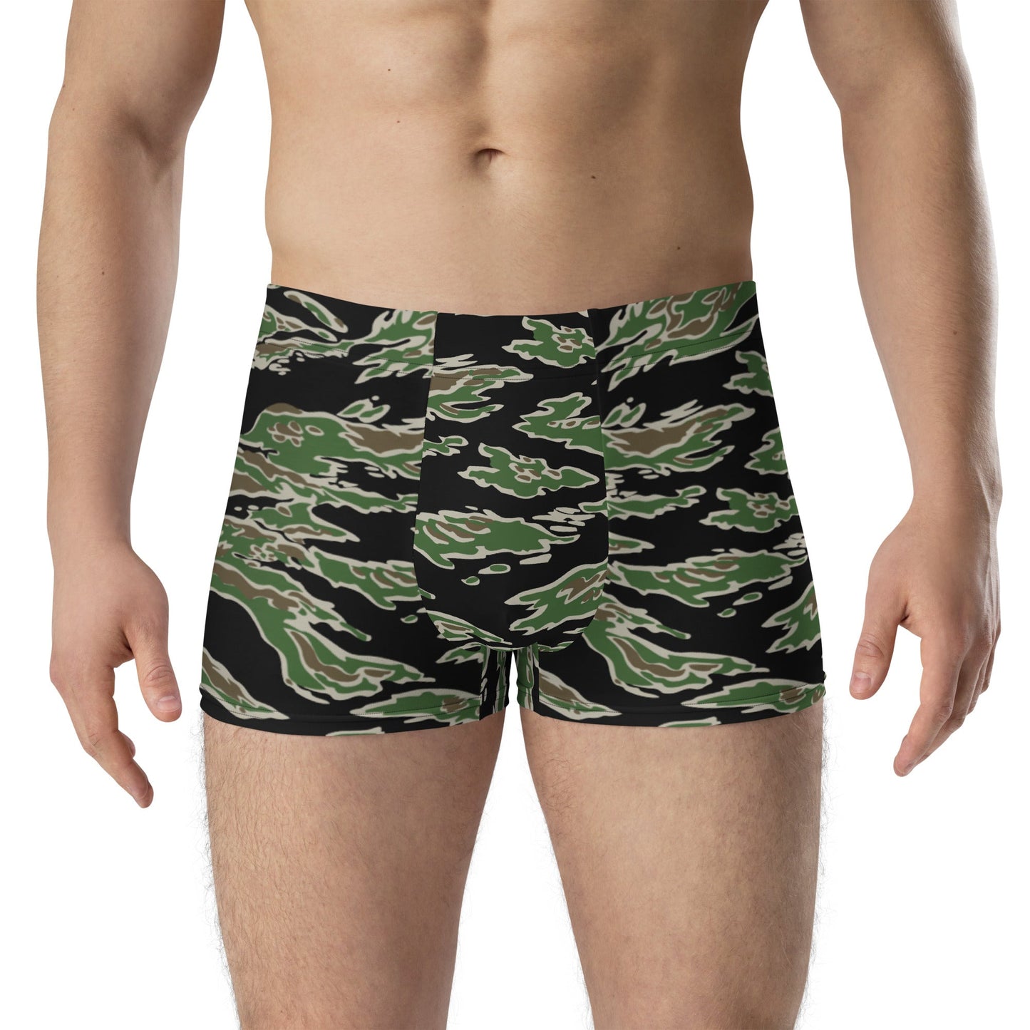 Tiger Stripe Camo Boxer Briefs Form Fitting Men’s Camouflage Underwear