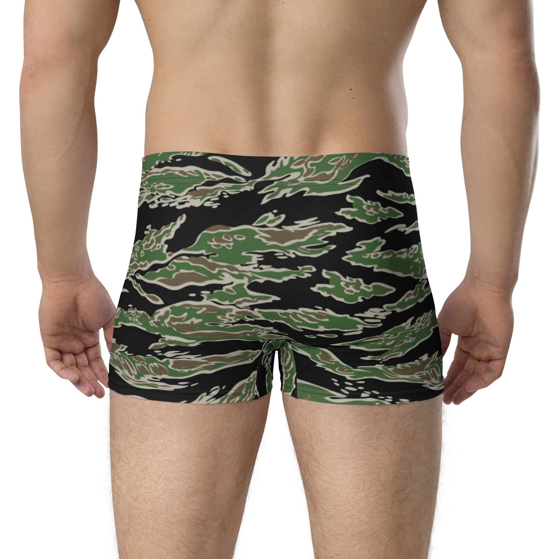 Tiger Stripe Camo Boxer Briefs Form Fitting Men’s Camouflage Underwear