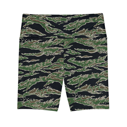 Tiger Stripe LLS Camo High-Rise Bike Shorts - Concealing Coloration