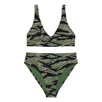 Tiger Stripe LLS Camo High-Waisted Bikini Set _ Concealing Coloration
