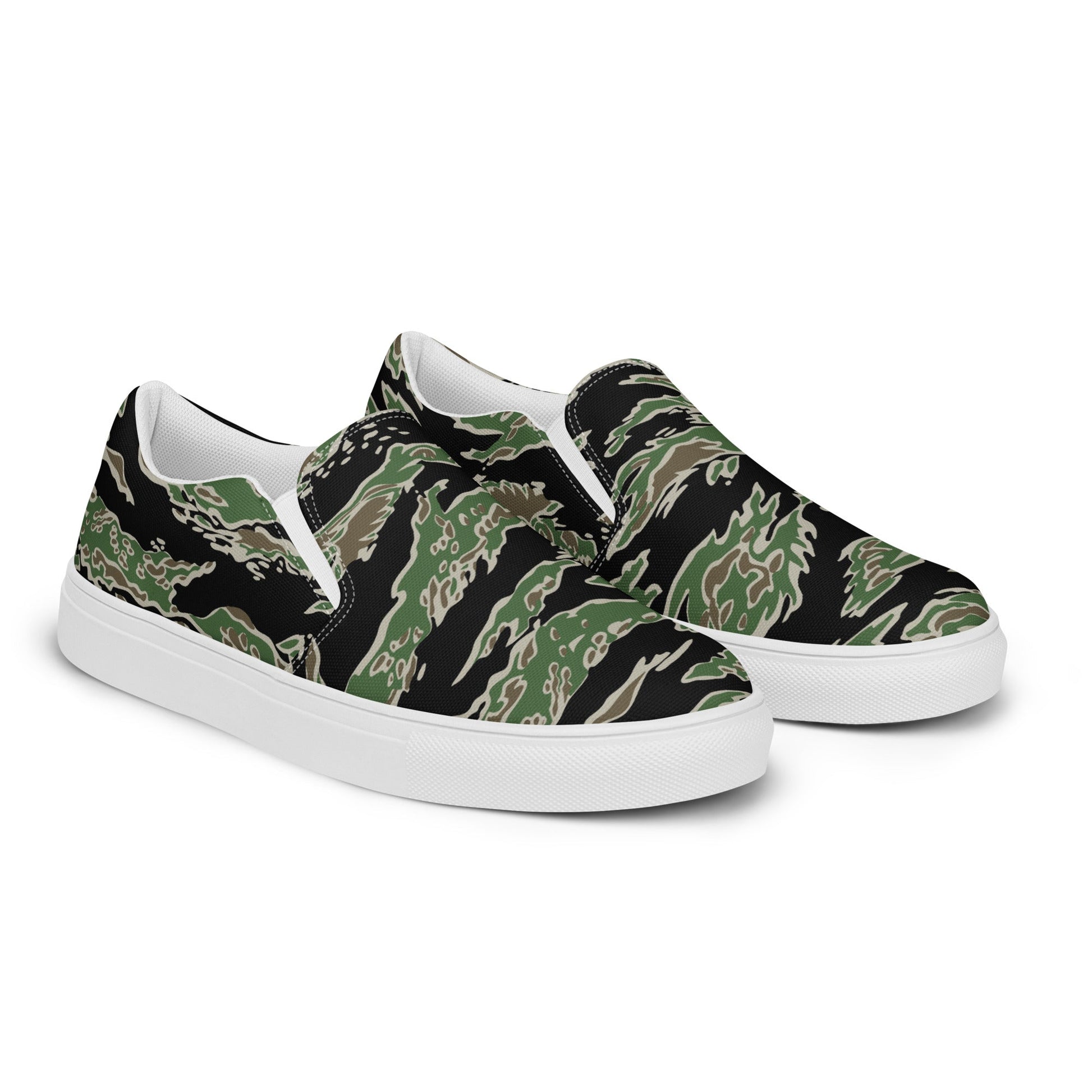 Tiger Stripe LLS Camo Men's Slip-On Sneaker _ Concealing Coloration