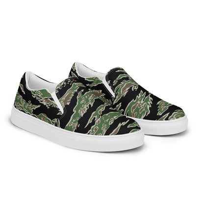 Tiger Stripe LLS Camo Men's Slip-On Sneaker _ Concealing Coloration