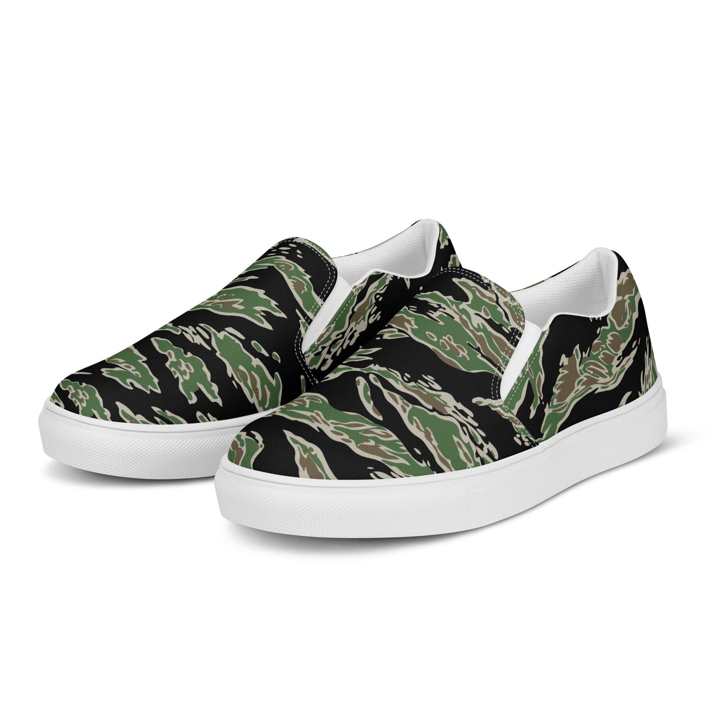 Tiger Stripe LLS Camo Men's Slip-On Sneaker _ Concealing Coloration
