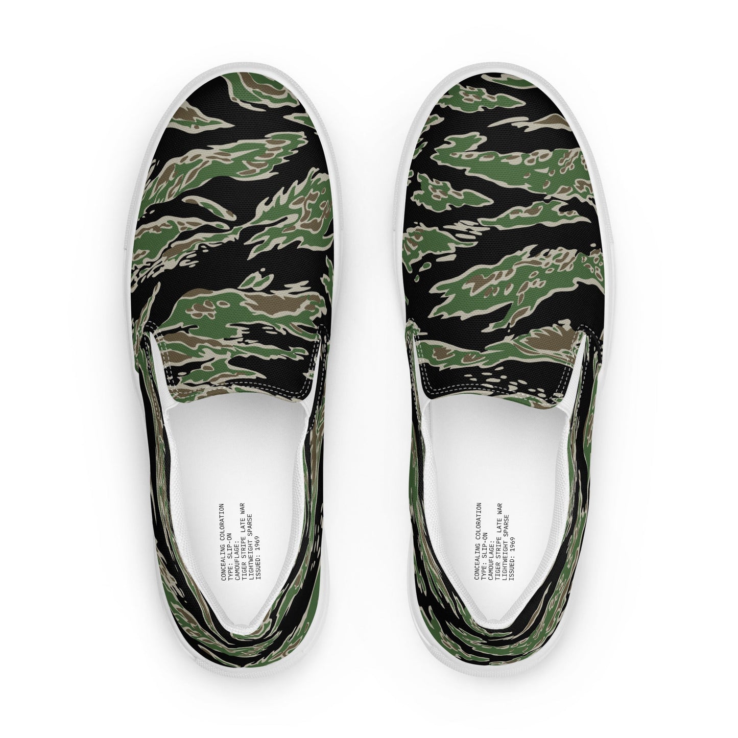Tiger Stripe LLS Camo Men's Slip-On Sneaker _ Concealing Coloration
