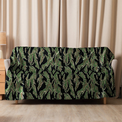 Tiger Stripe LLS Camo Sherpa Blanket 60” × 80” _ Concealing Coloration
