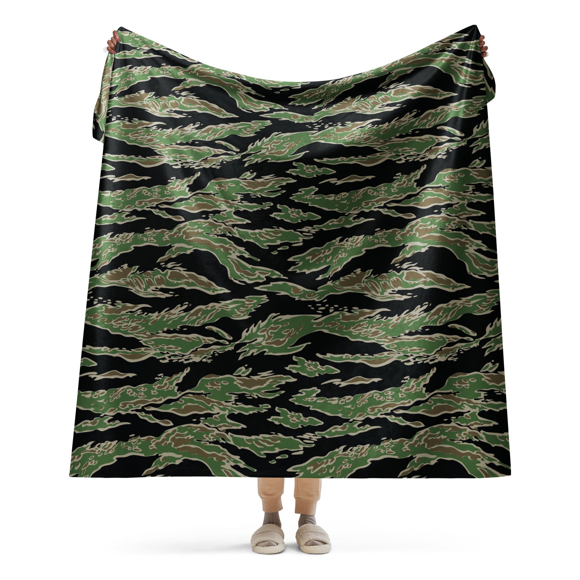 Tiger Stripe LLS Camo Sherpa Blanket 60” × 80” _ Concealing Coloration