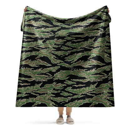 Tiger Stripe LLS Camo Sherpa Blanket 60” × 80” _ Concealing Coloration