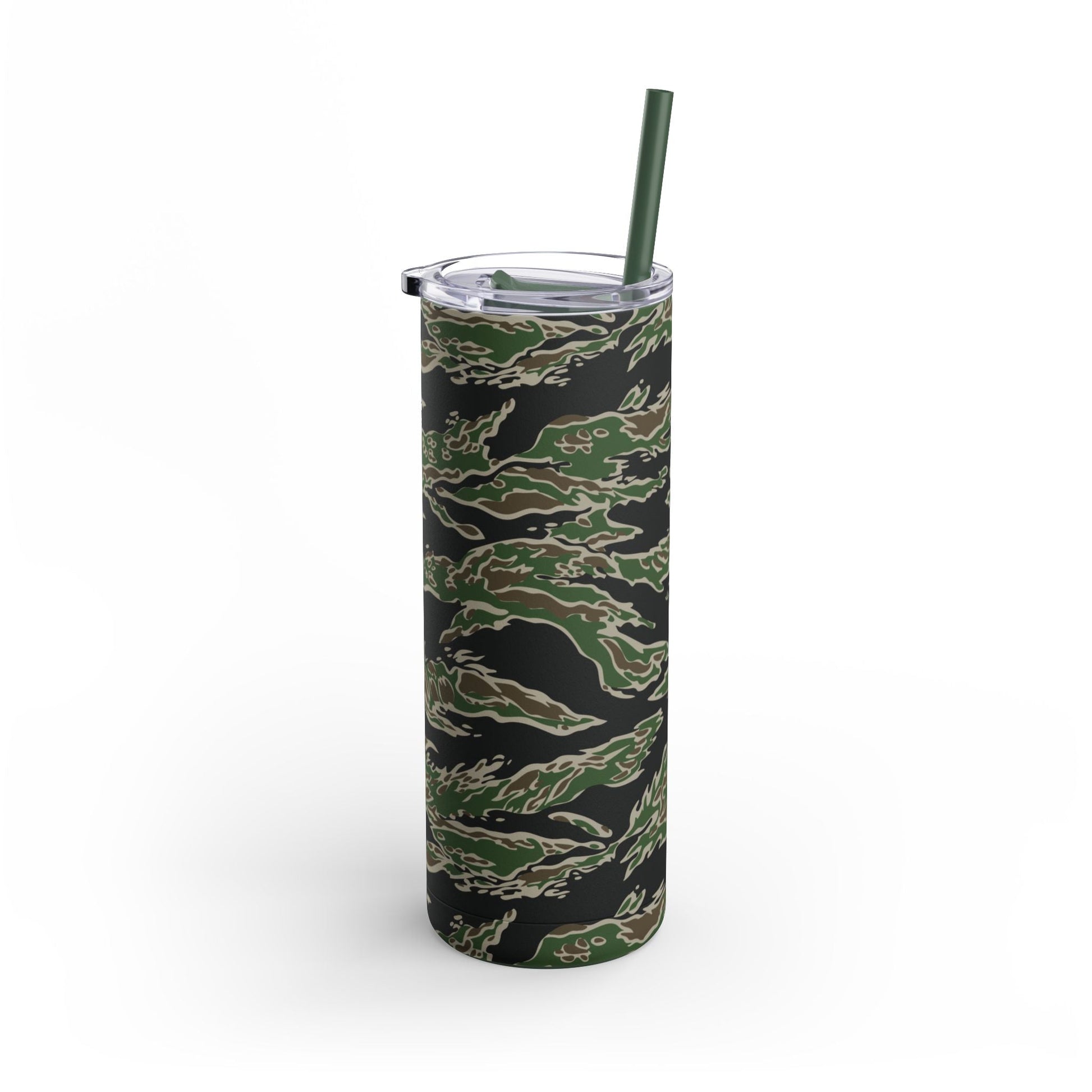 Tiger Stripe LLS Camo Skinny 20oz Tumbler with Straw _ Concealing Coloration