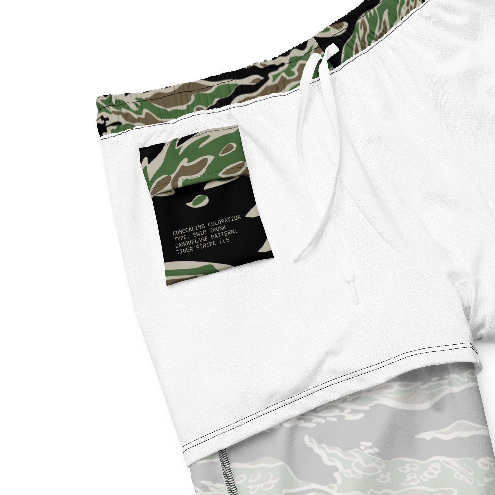 Tiger Stripe LLS Camo Swim Trunks _ Concealing Coloration