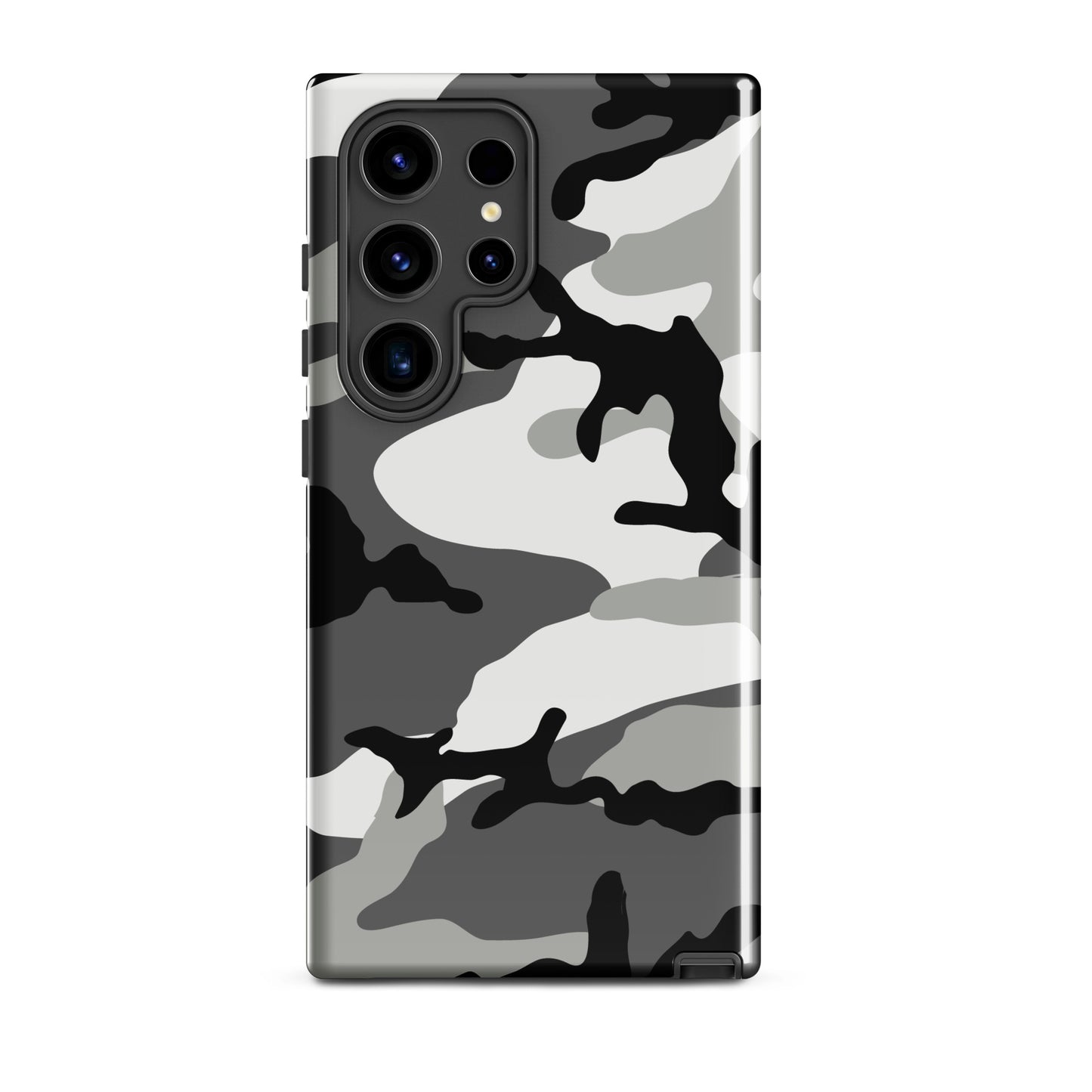 M81 Urban camo Samsung Galaxy S24 Ultra field case — grayscale woodland print, polycarbonate TPU, matte finish