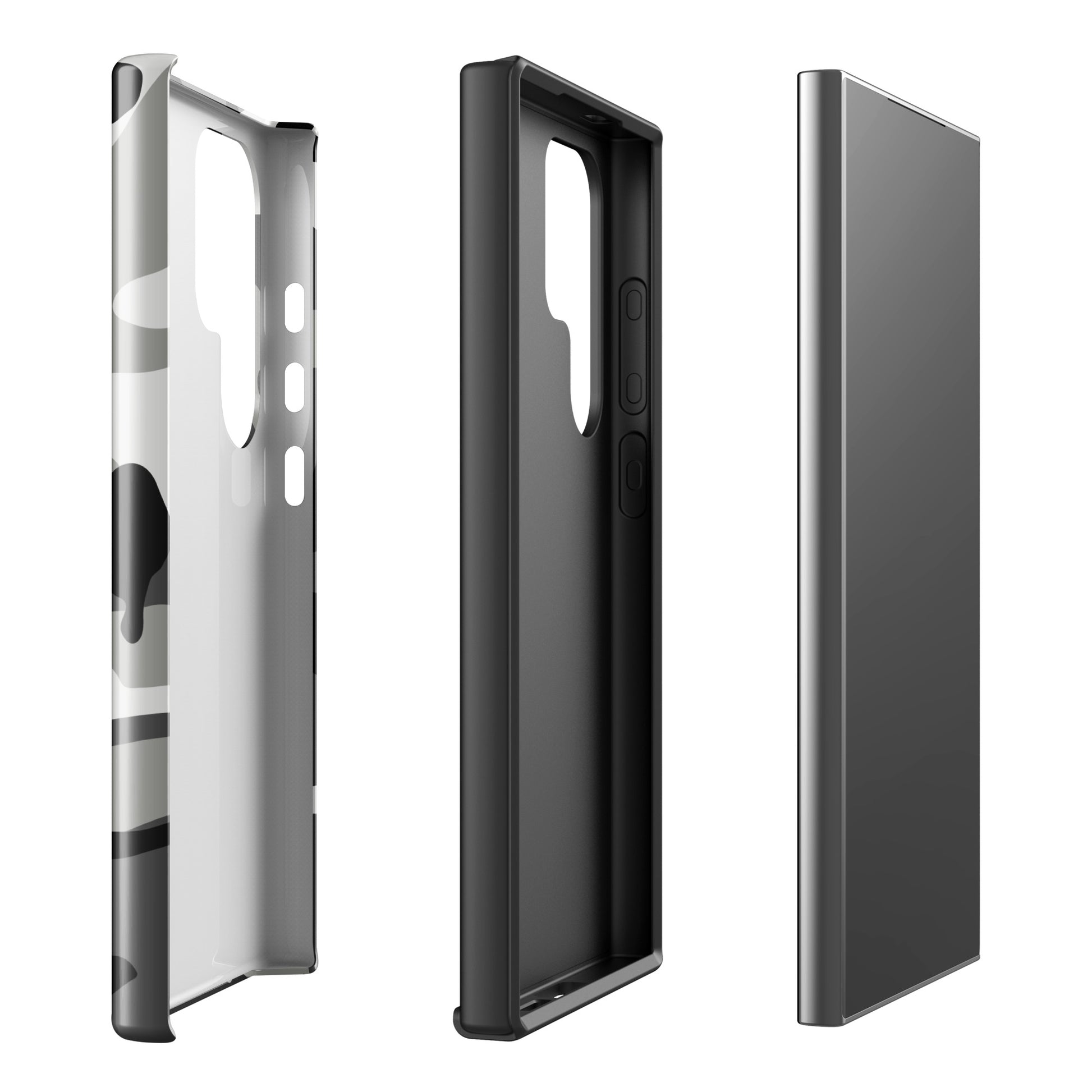 M81 Urban camo Samsung Galaxy S24 Ultra field case — grayscale woodland print, polycarbonate TPU, matte finish