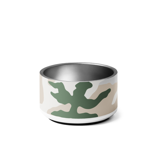 Tundra Alpine Camo Pet Bowl, front view.