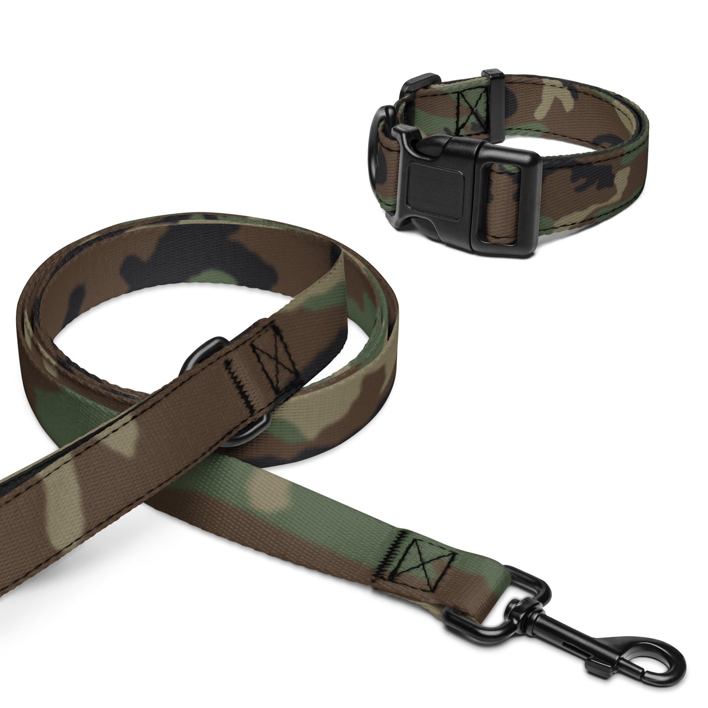 U.S. M81 Woodland Camo Dog Collar & Leash