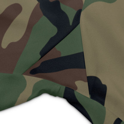 US M81 Woodland Camo High-Rise Bike Shorts _ Concealing Coloration