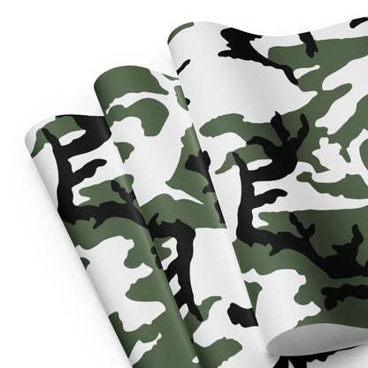 Three-Color Snow Camo Wrapping Paper