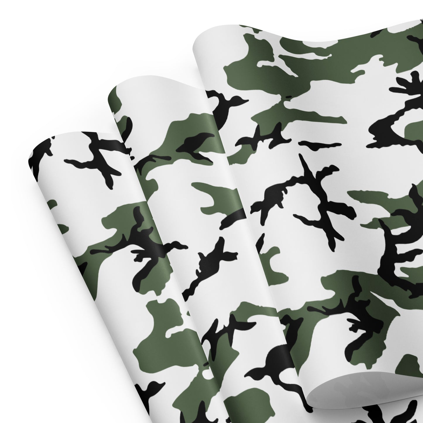 Three-Color Snow Camo Wrapping Paper