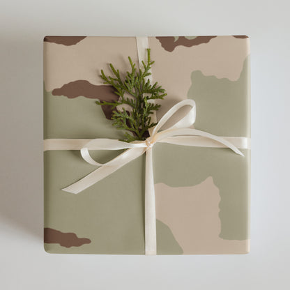 Three-Color Desert Camo Wrapping Paper Sheets